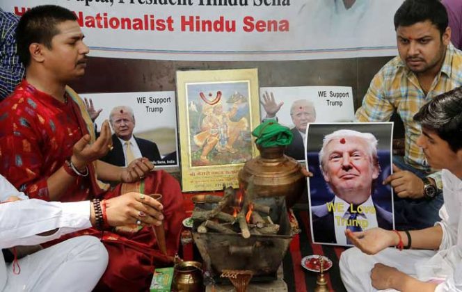 Dear Washington Post, It's Not "Indian Hindus" But Just Few Supporters of Donald Trump Praying Hindu God Tomatoheart.com 3