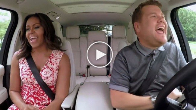 Planning to do Carpool Karaoke? Then Learn this Art from Master Michelle Obama And James Carden Tomatoheart.com 2