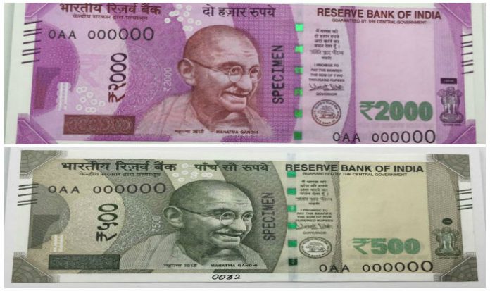 Issue of new 500 and 1000 rupee notes