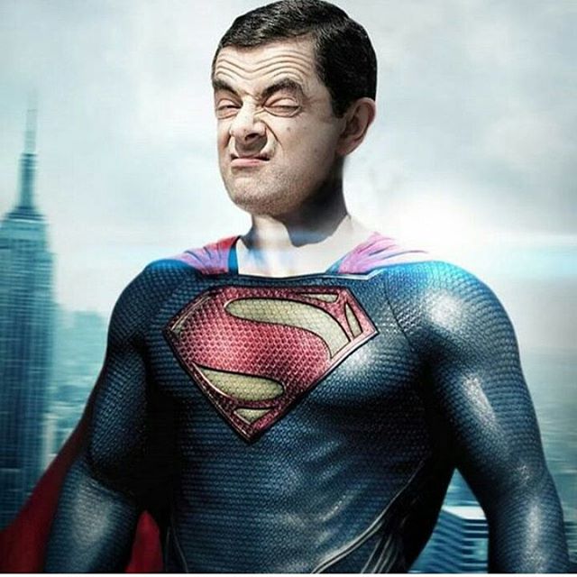 Mr. Bean as superman
